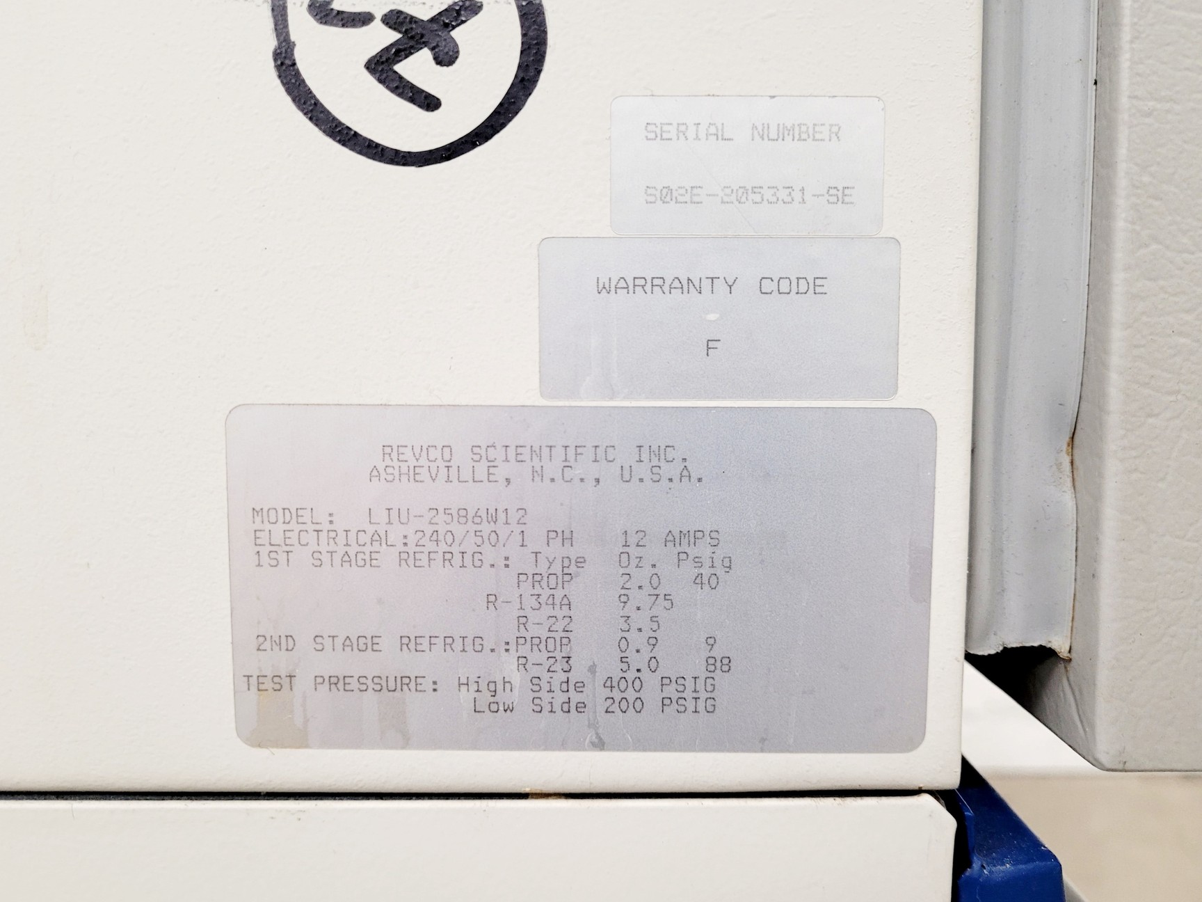 Image of Revco Scientific LIU-2586W12 Ultra Low Temp Freezer