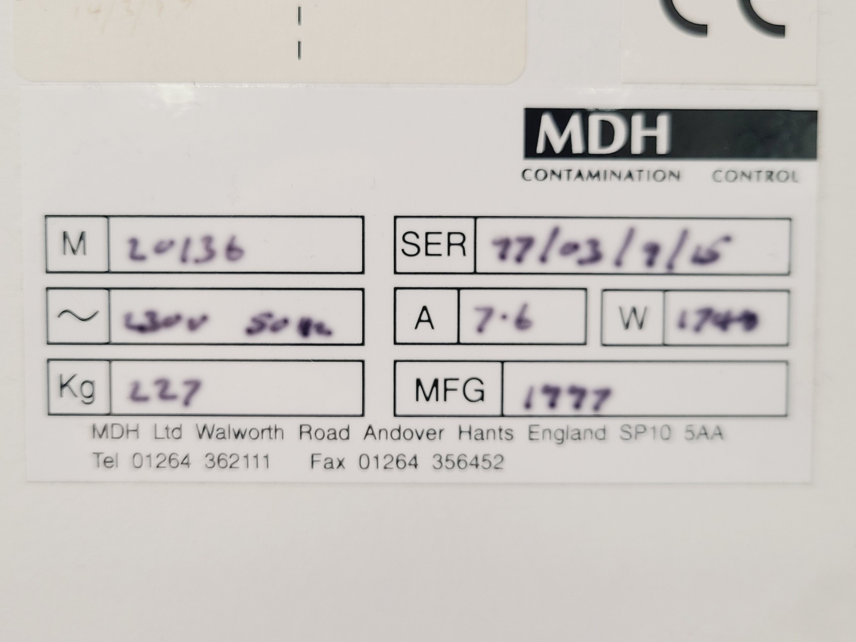 Image of Microflow Laminar Flow Workstation Model VLF 20136 Lab