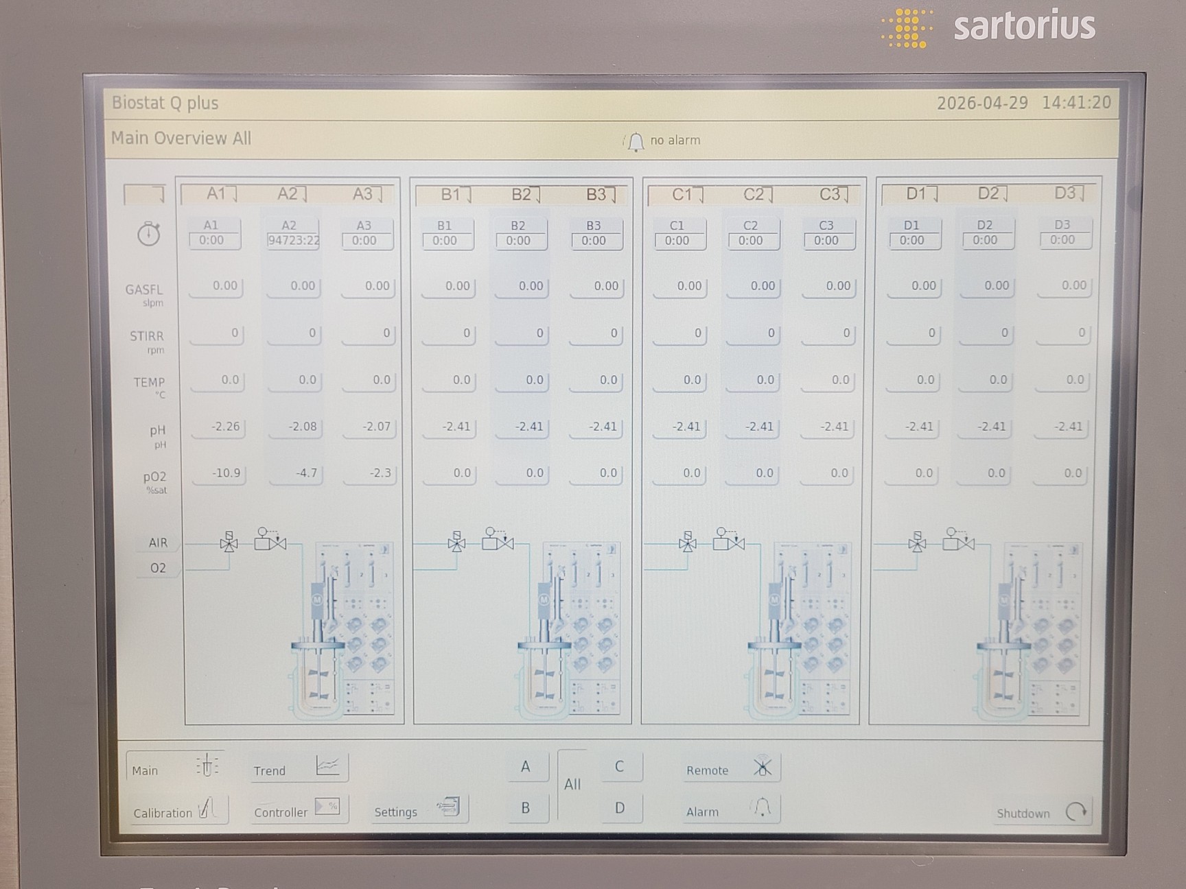 Image of Sartorius BIOSTAT Q Plus Fermenter w/ DCU Tower & 5 x Glass Vessels Lab