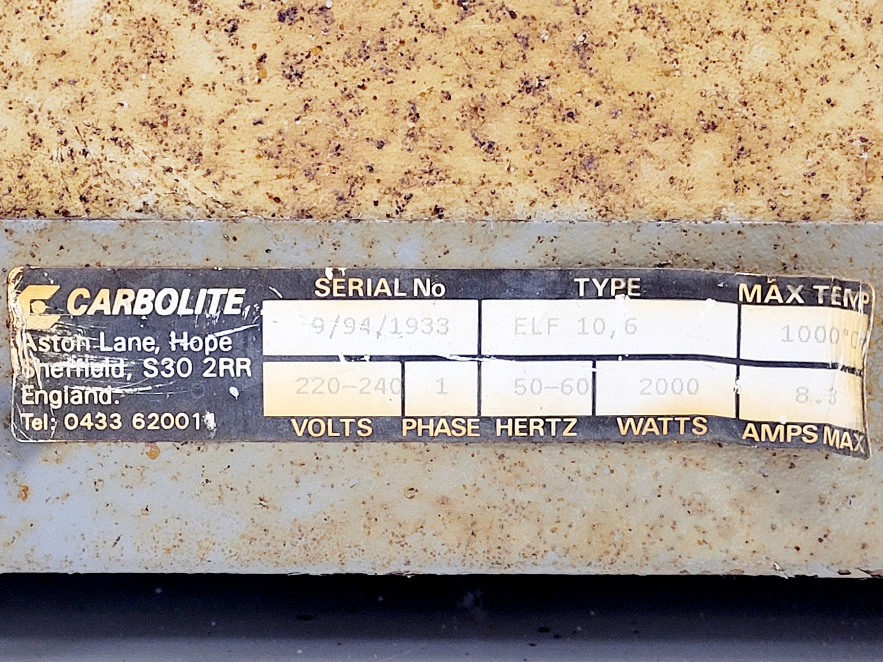 Image of Carbolite ELF Chamber Furnace Spares/Repair Lab 
