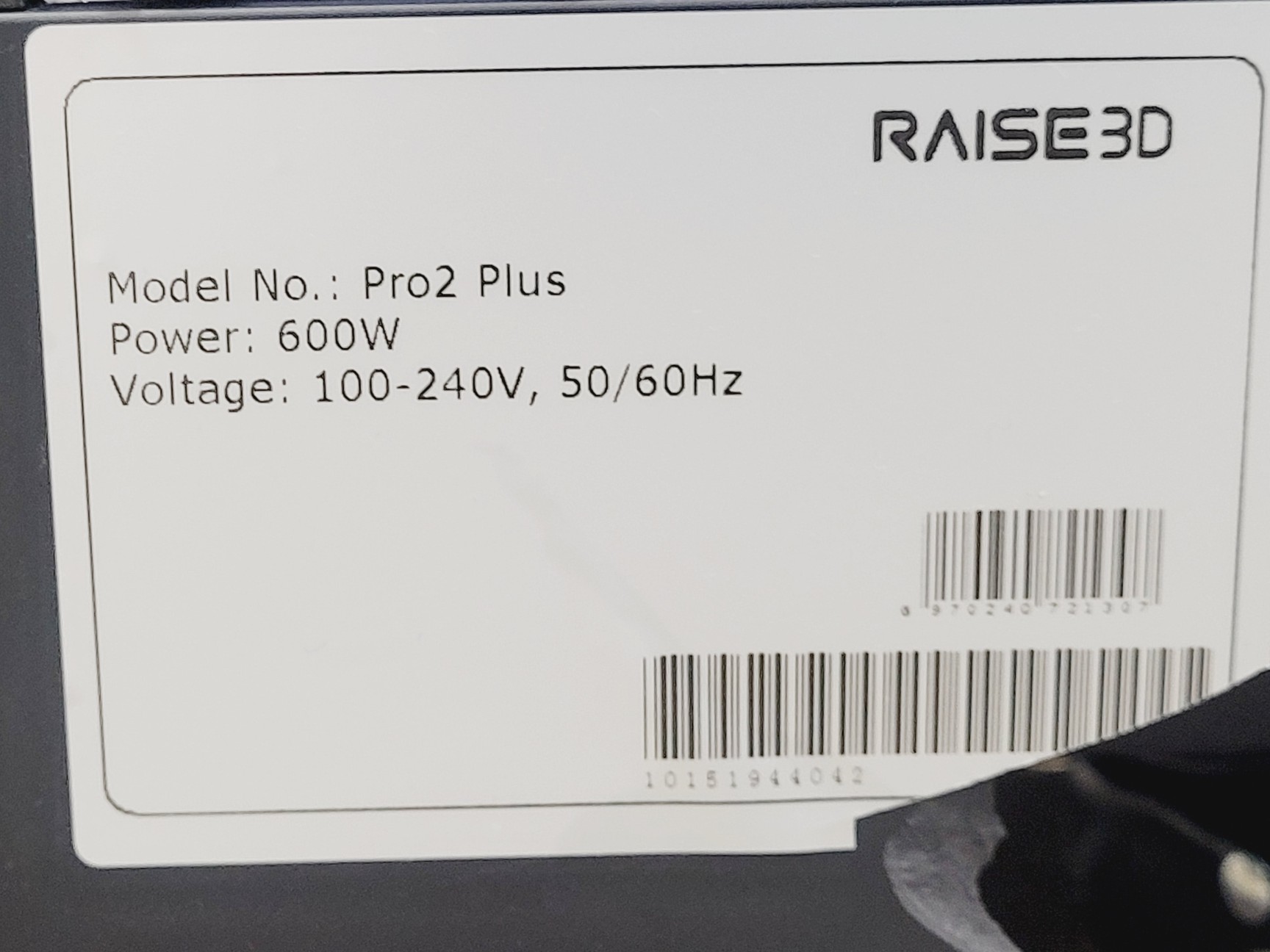 Image of Raise 3D Pro 2 Plus 3D Printer w/ PLA Filament Spool Deep Black