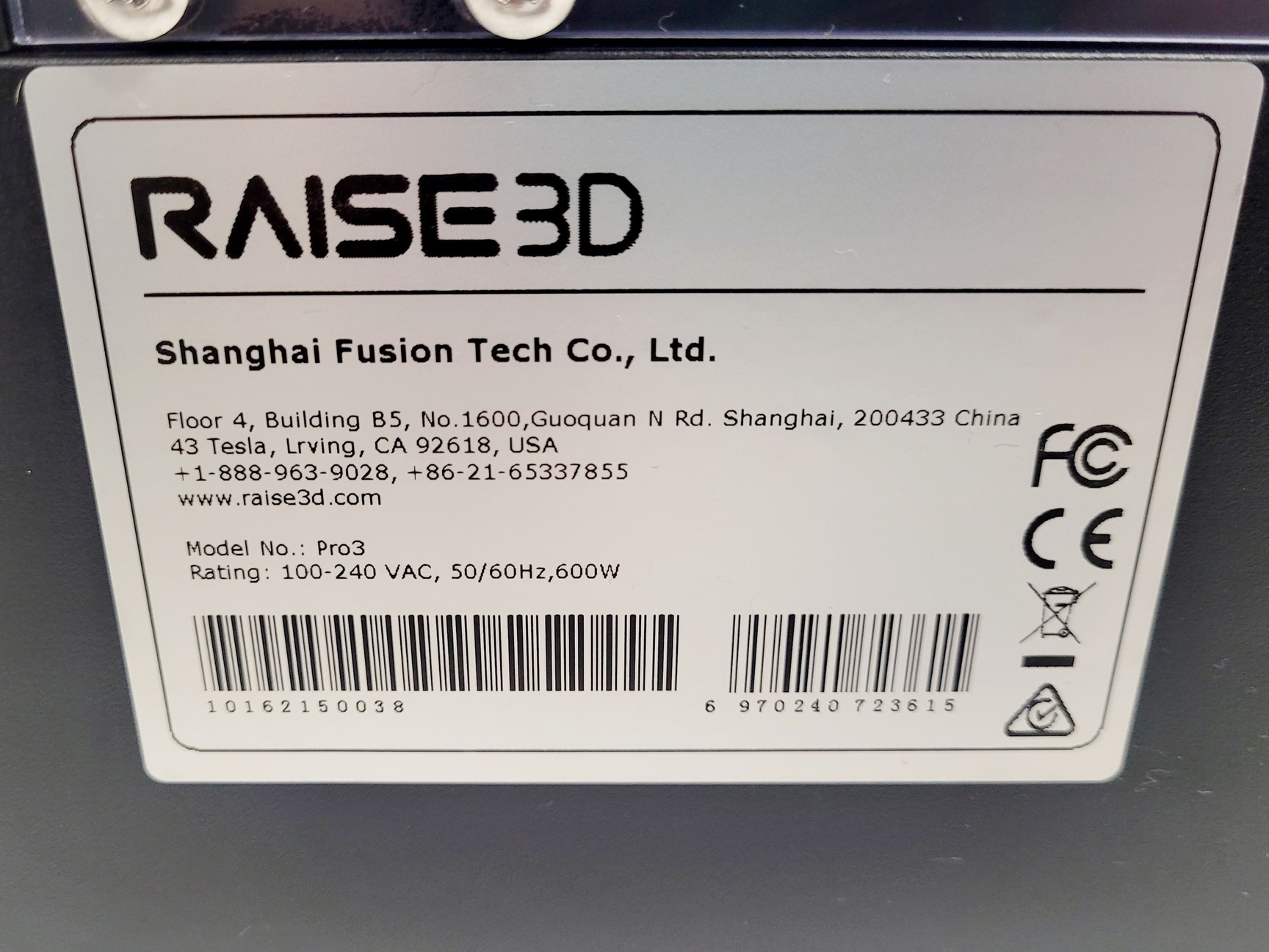 Image of Raise 3D Pro 3 3D Printer