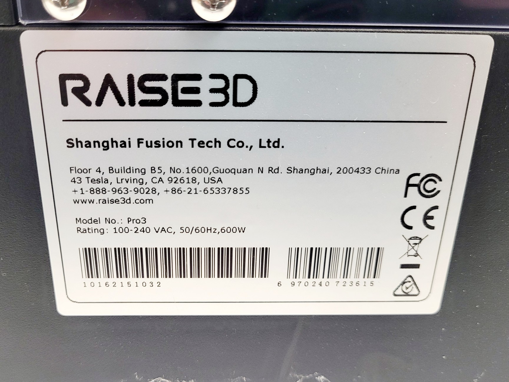 Image of Raise 3D Pro 3 3D Printer