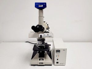 Image of Nikon EFD-3 Inverted Microscope w/ Zeiss Axiocam & 5 x Objectives 4/10/20/40 Flu