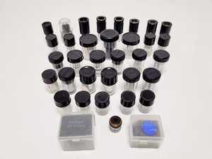 Image of Job Lot of Mixed Microscope Objectives, Eyepieces & Filter Cubes Lab