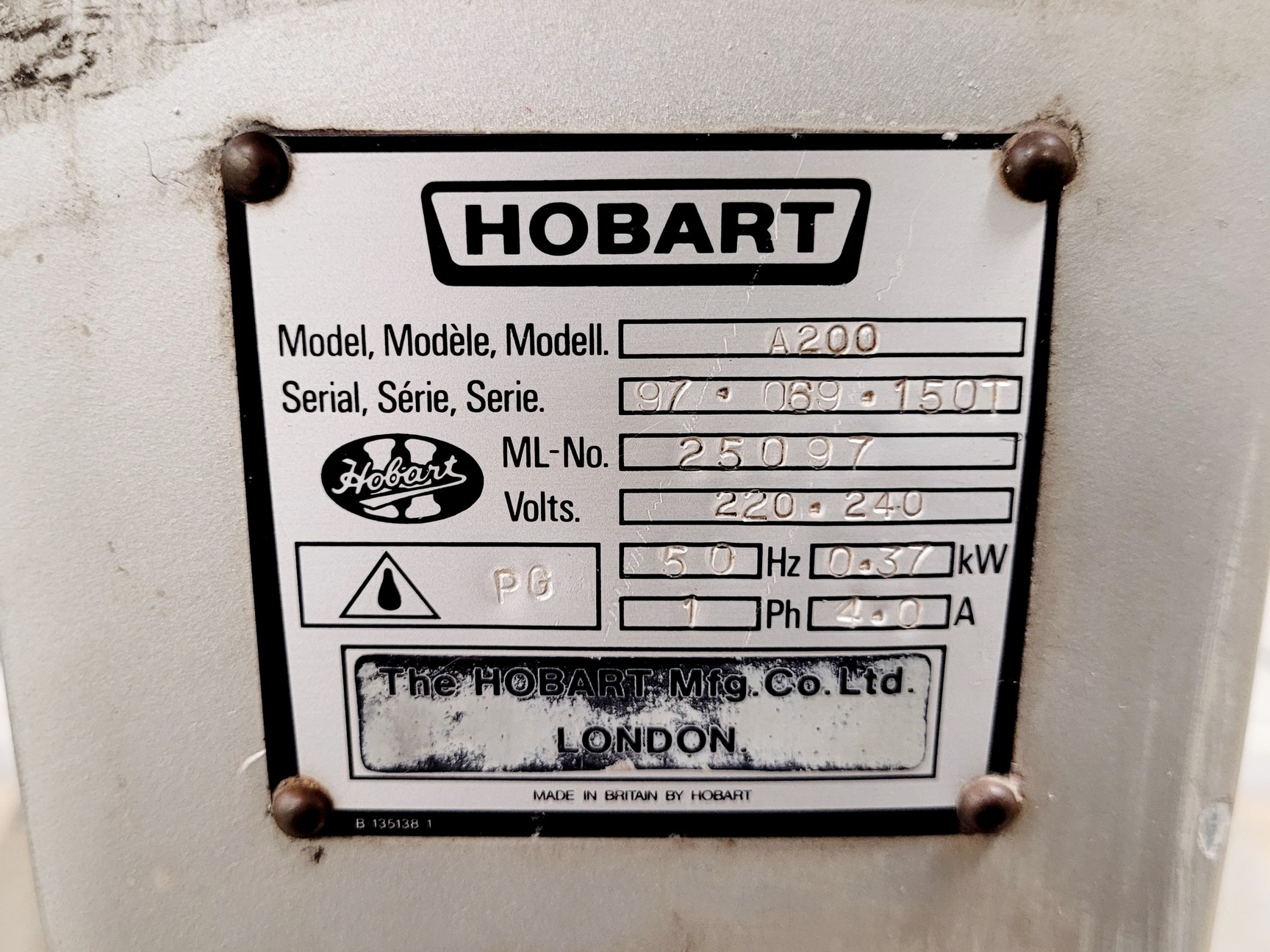 Image of Hobart Stand Mixer Model A200