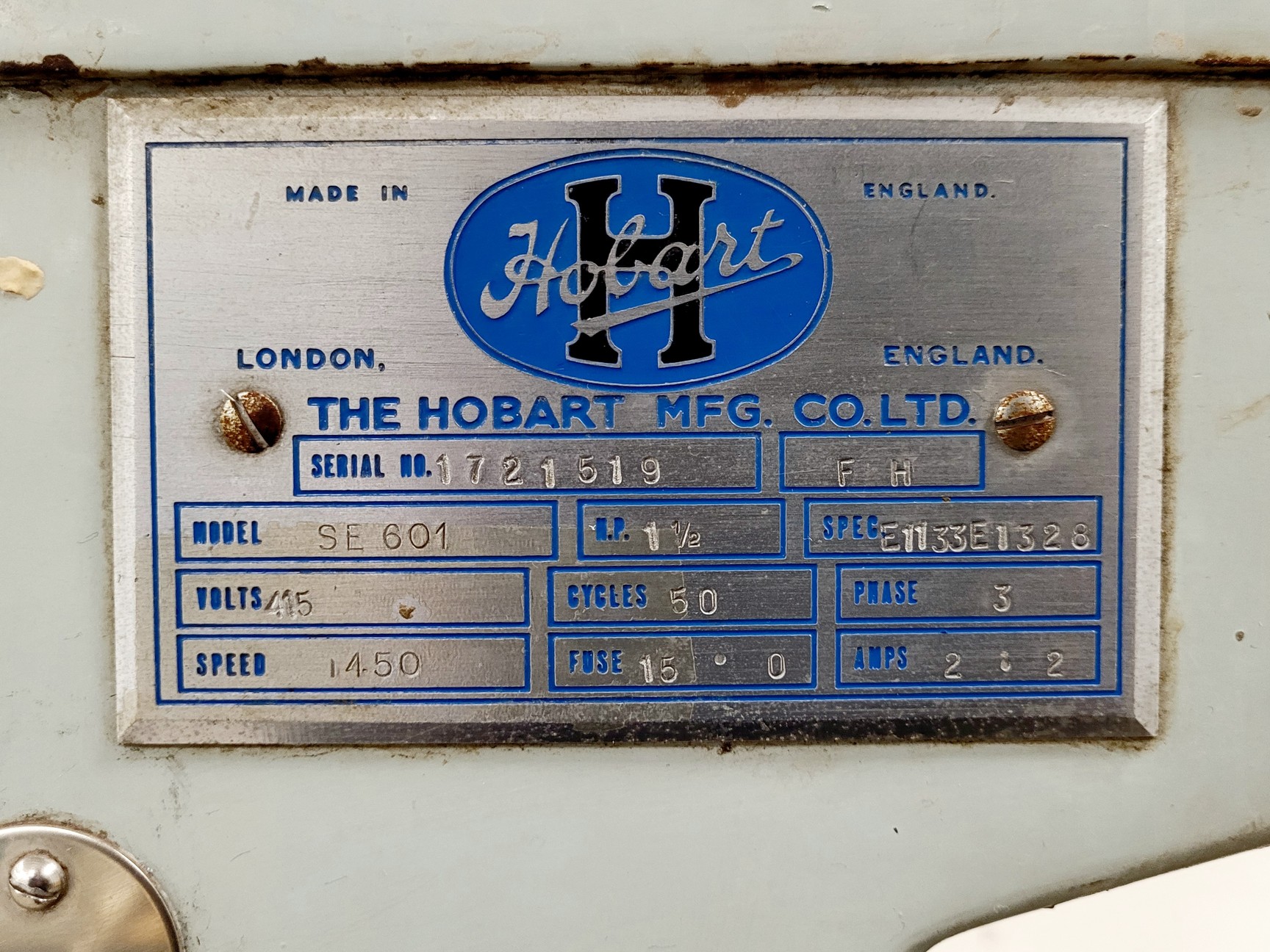Image of Hobart Floor Standing Mixer Model SE 601