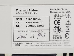 Thumbnail image of Thermo Scientific GeneSys G10S UV-VIS Spectrophotometer Lab