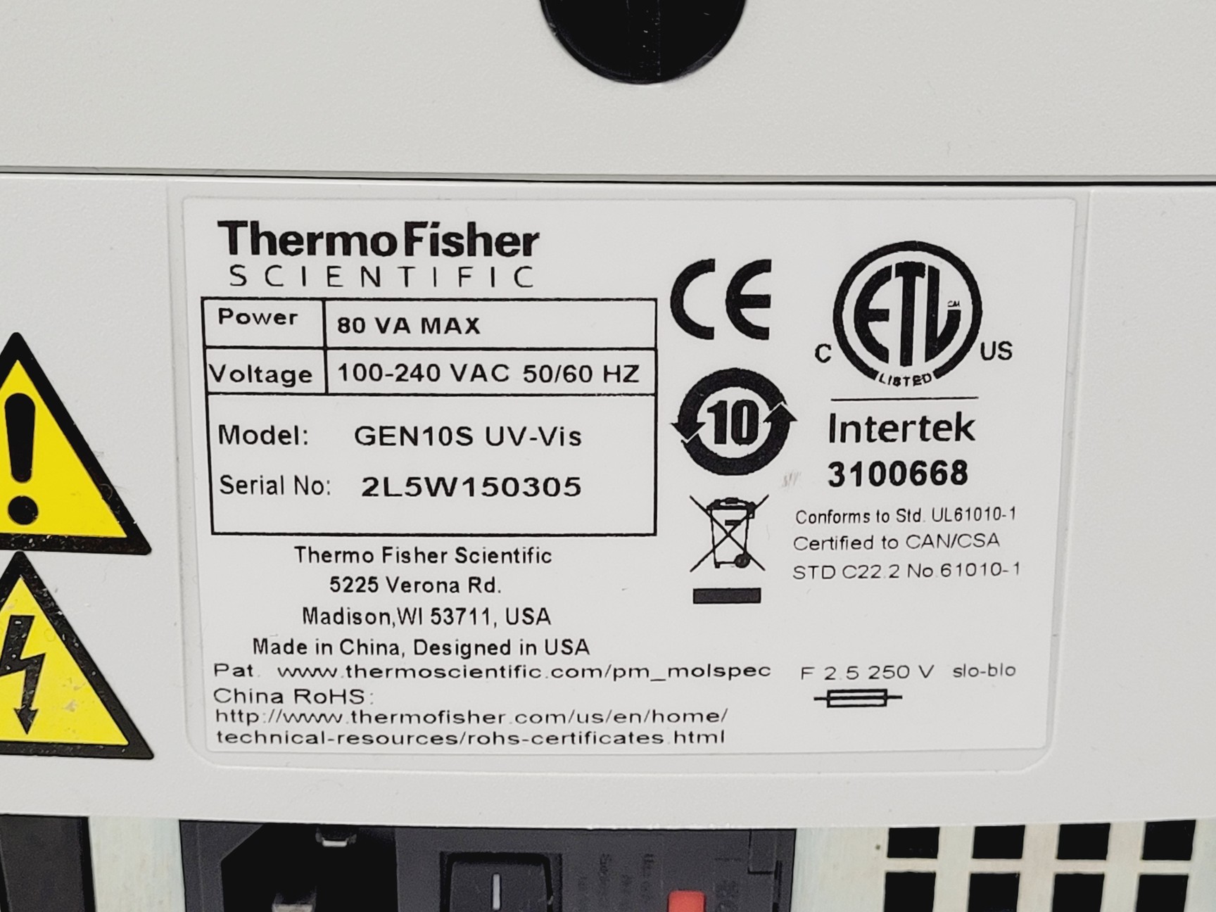 Image of Thermo Scientific GeneSys G10S UV-VIS Spectrophotometer Lab
