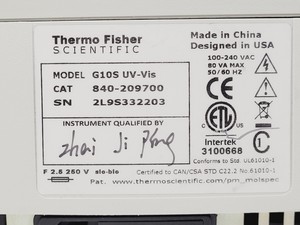 Thumbnail image of Thermo Scientific GeneSys G10S UV-VIS Spectrophotometer Lab