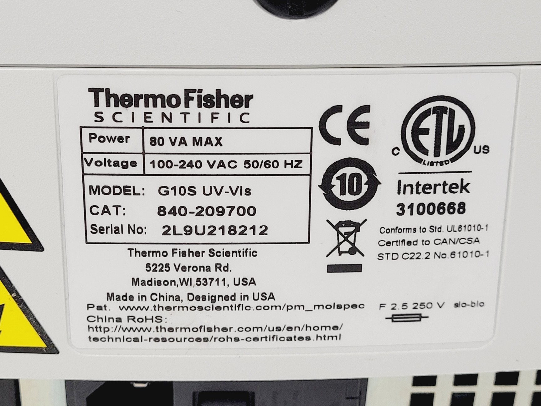 Image of Thermo Scientific GeneSys G10S UV-VIS Spectrophotometer Lab