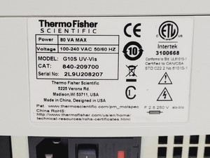 Thumbnail image of Thermo Scientific GeneSys G10S UV-VIS Spectrophotometer Lab