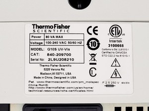 Thumbnail image of Thermo Scientific GeneSys G10S UV-VIS Spectrophotometer Lab