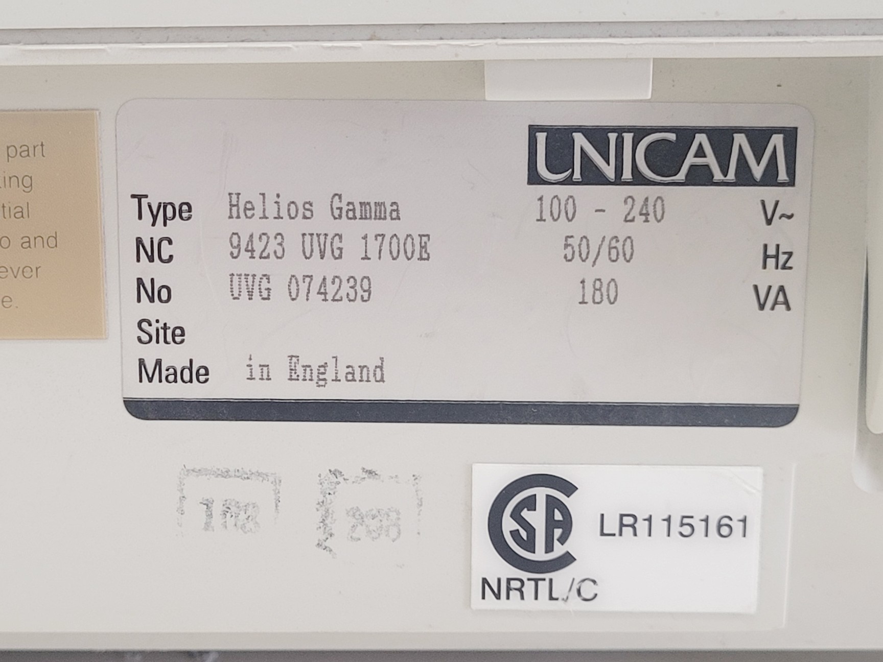 Image of Unicam Helios Gamma UV-VIS Spectrophotometer Lab