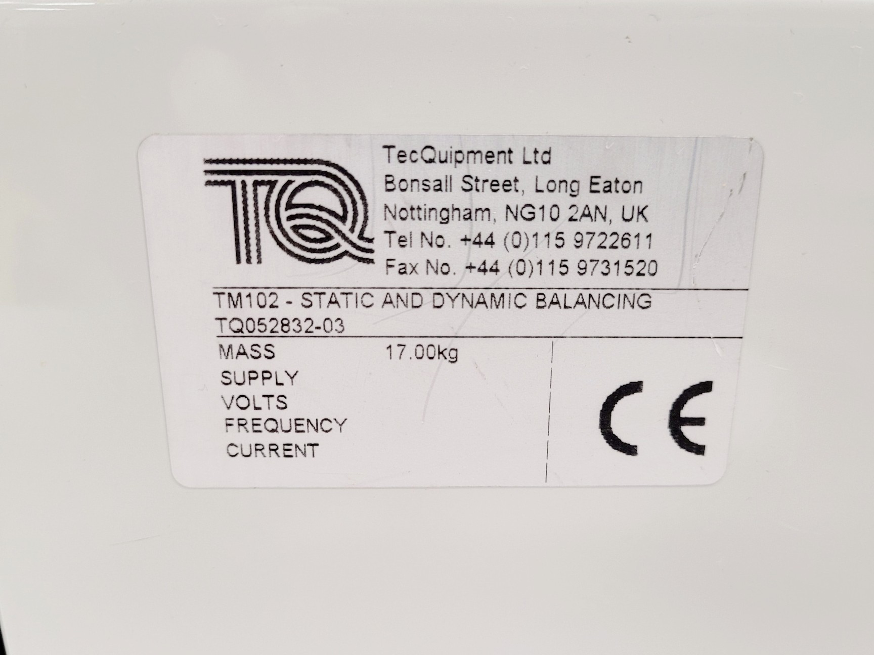 Image of TecQuipment TM102 Static and Dynamic Balancing Apparatus Lab