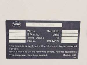 Thumbnail image of MSE Mistral 3000i Centrifuge