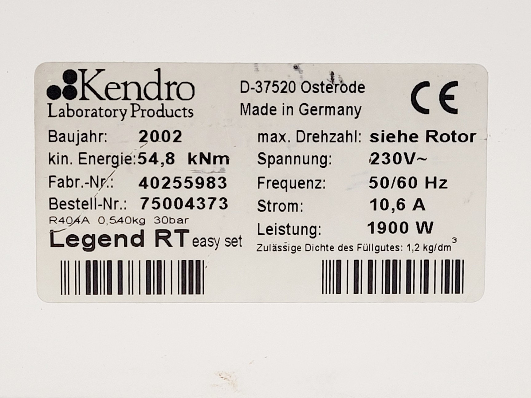 Image of Kendro Laboratory Products  Sorvall Legend RT D-37520 Benchtop Centrifuge