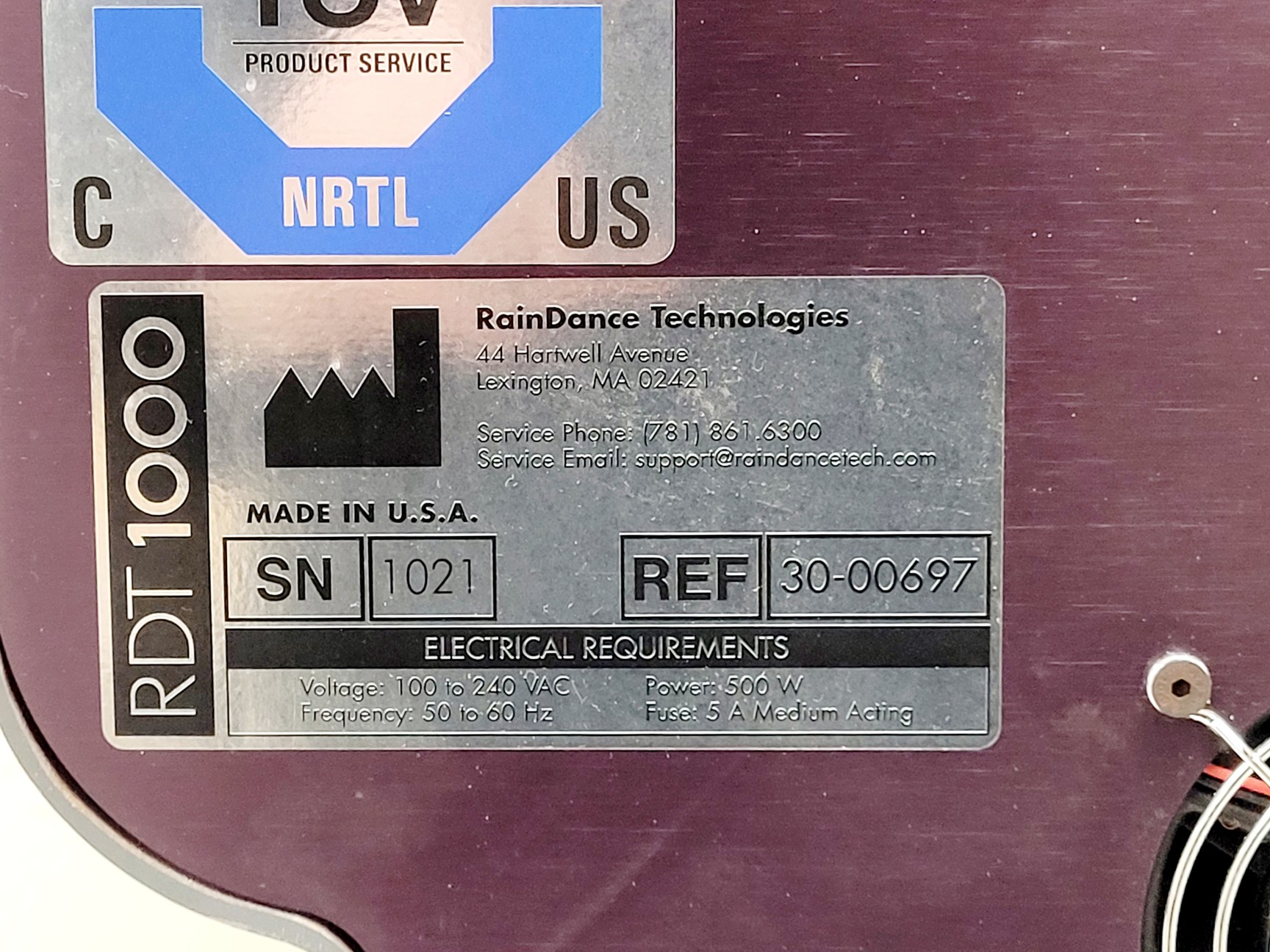 Image of RainDance Technologies RDT1000 Next Generation Sequencing System