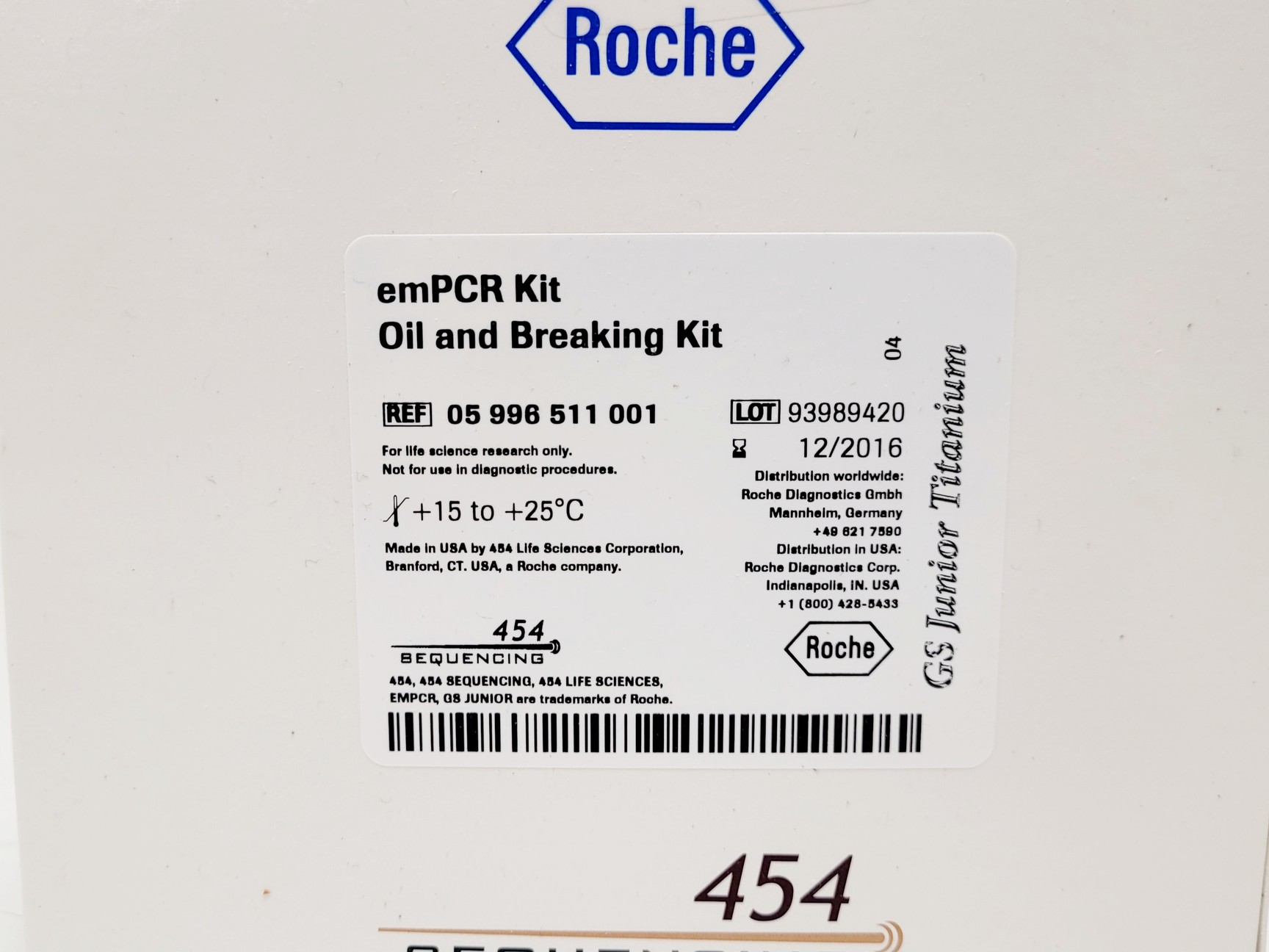 Image of Roche 454 Sequencing Job Lot: 22x Buffer Sequencing Kits and 15x emPCR Kits