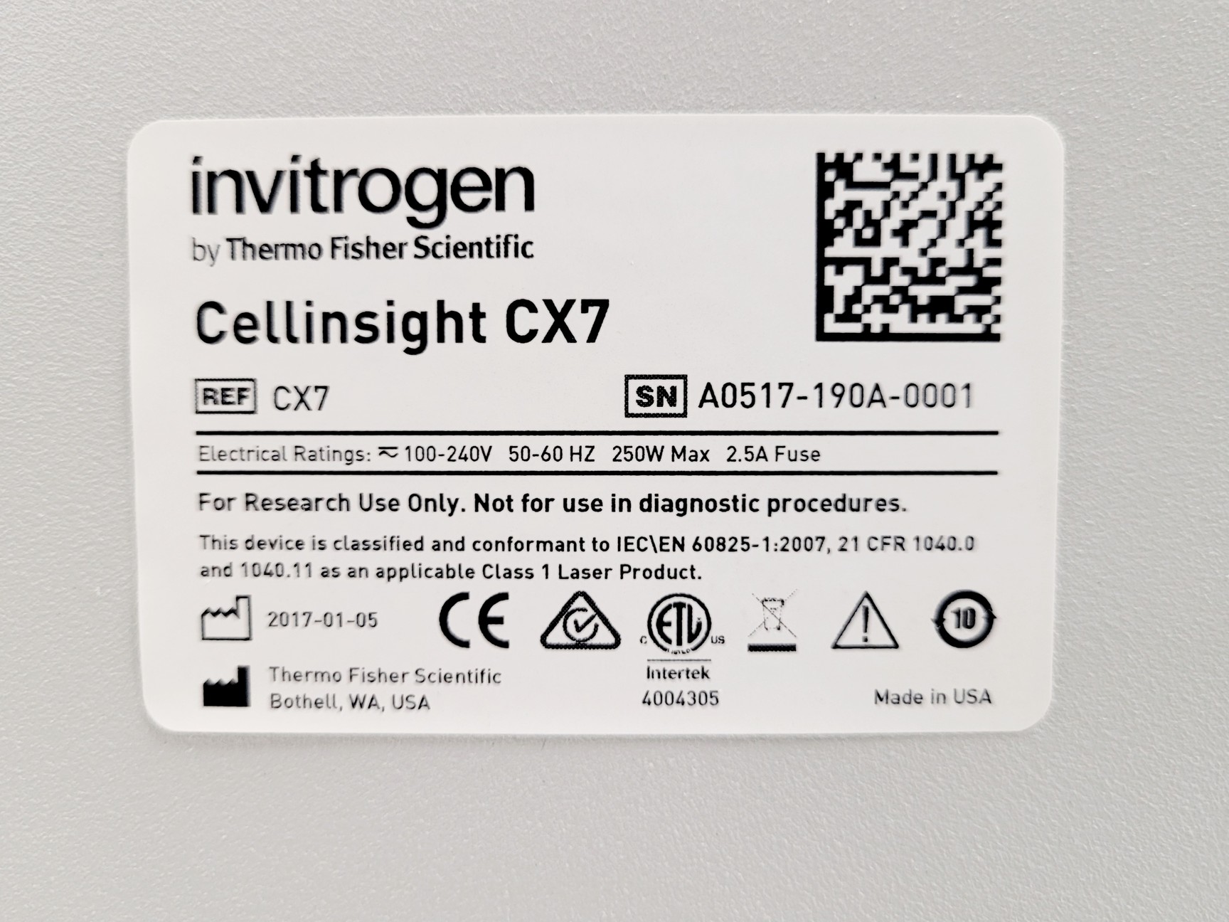Image of Thermo Scientific Invitrogen CellInsight CX7 HCS High Content Analysis System 