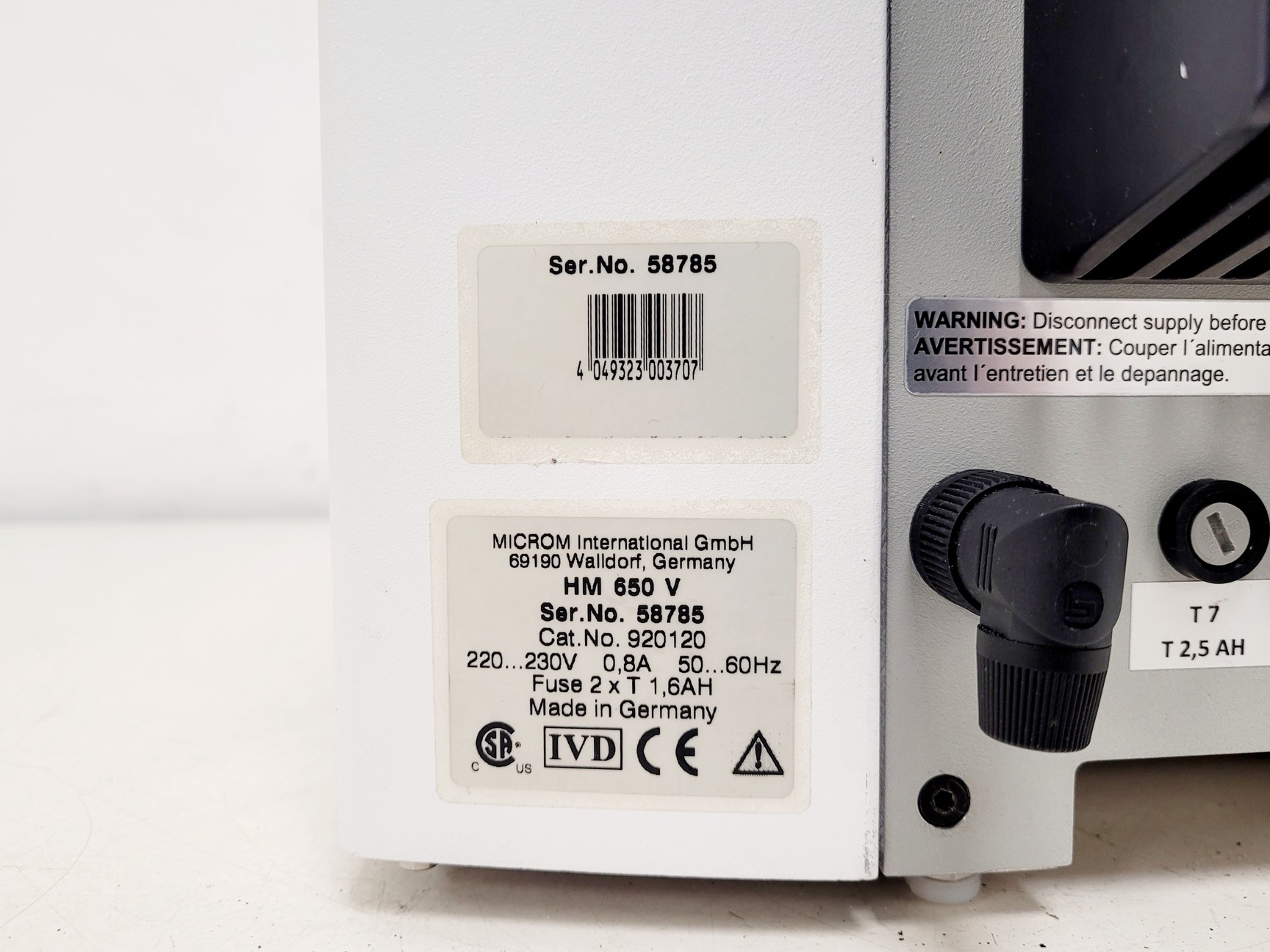 Image of Thermo Scientific HM 650V Microm Microtome Spares/Repair Lab