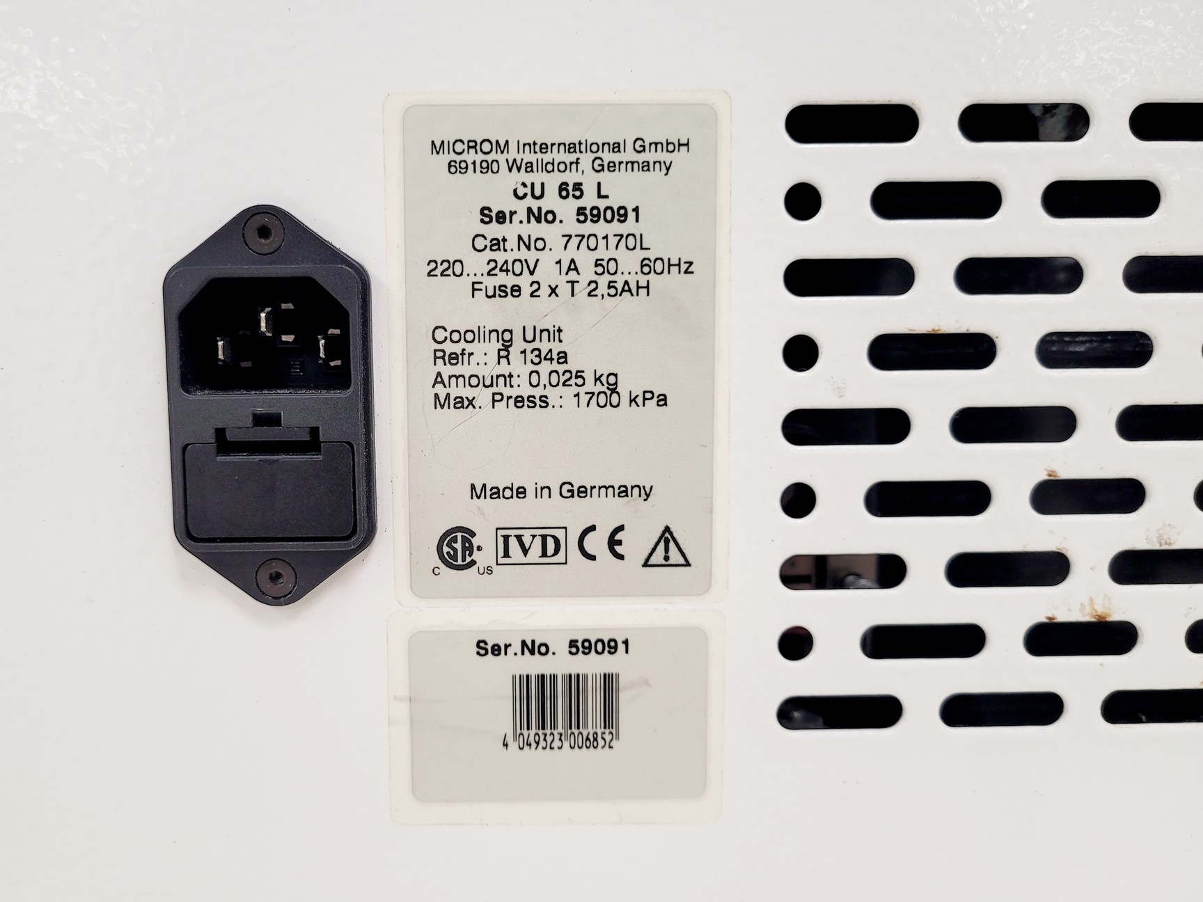 Image of Thermo Scientific Microm CU 65 Cooling Unit Lab