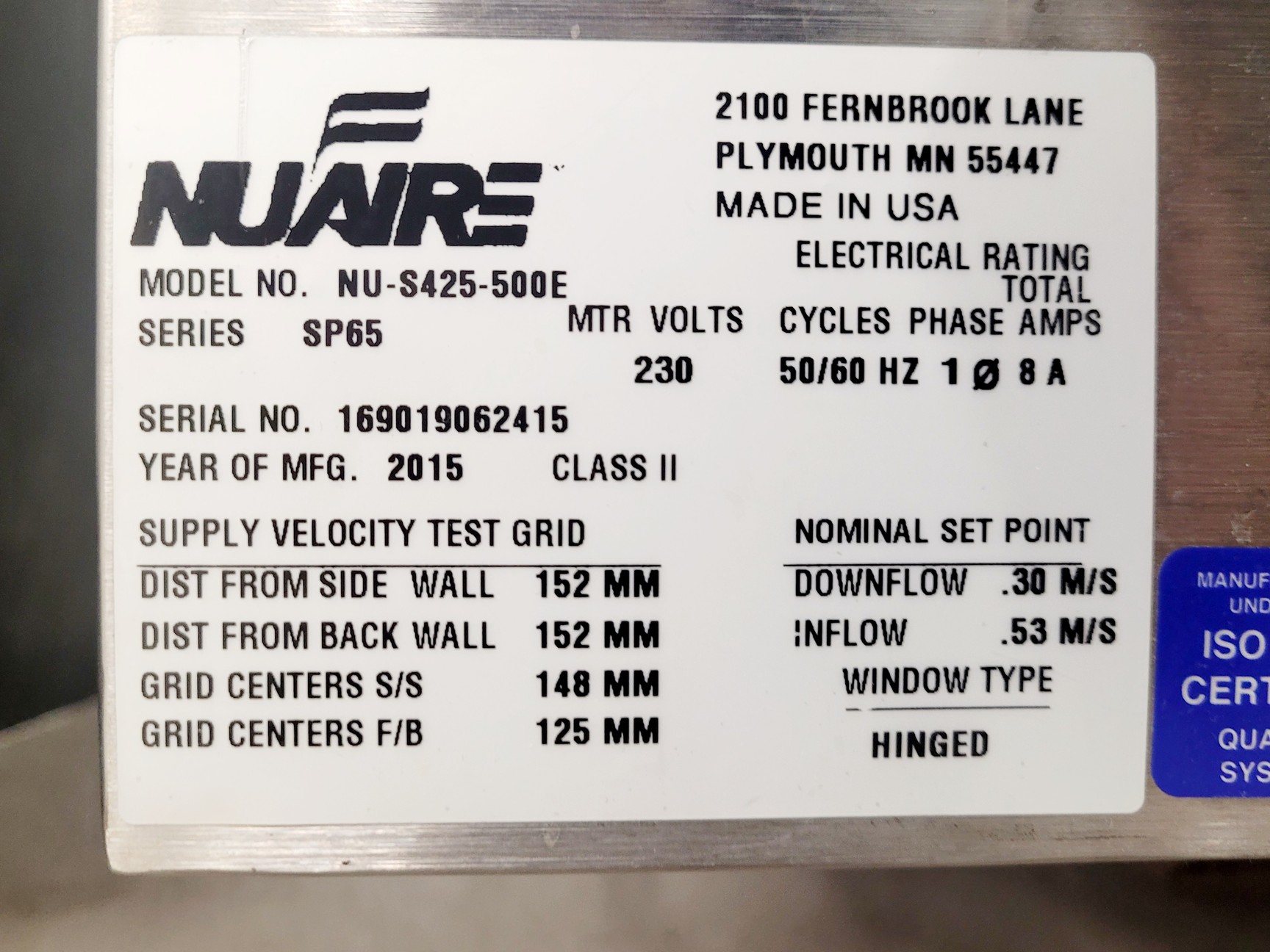 Image of Nuaire NU-S425-500E Series SP65 Class 2 Biological Safety Cabinet