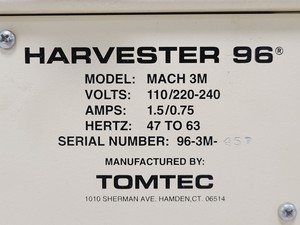 Thumbnail image of Perkin Elmer Tomtec Harvester 96 Model Mach 3M w/ Accessories Lab