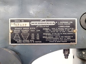 Thumbnail image of W.J. Meddings Ltd - Meddings Pacera Pillar Drill 8 Speed (80–1500 RPM)