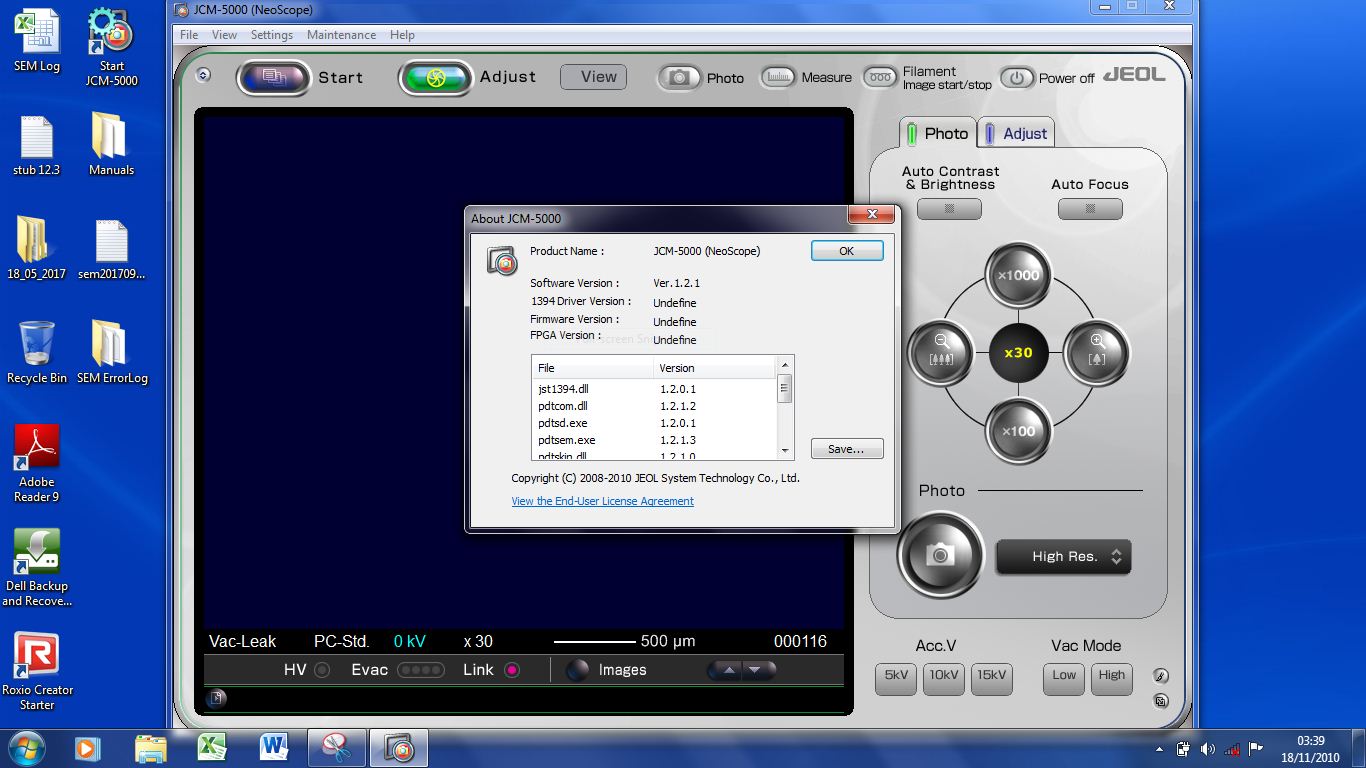 Image of Jeol NeoScope JCM-5000 Benchtop SEM Scanning Electron Microscope Lab