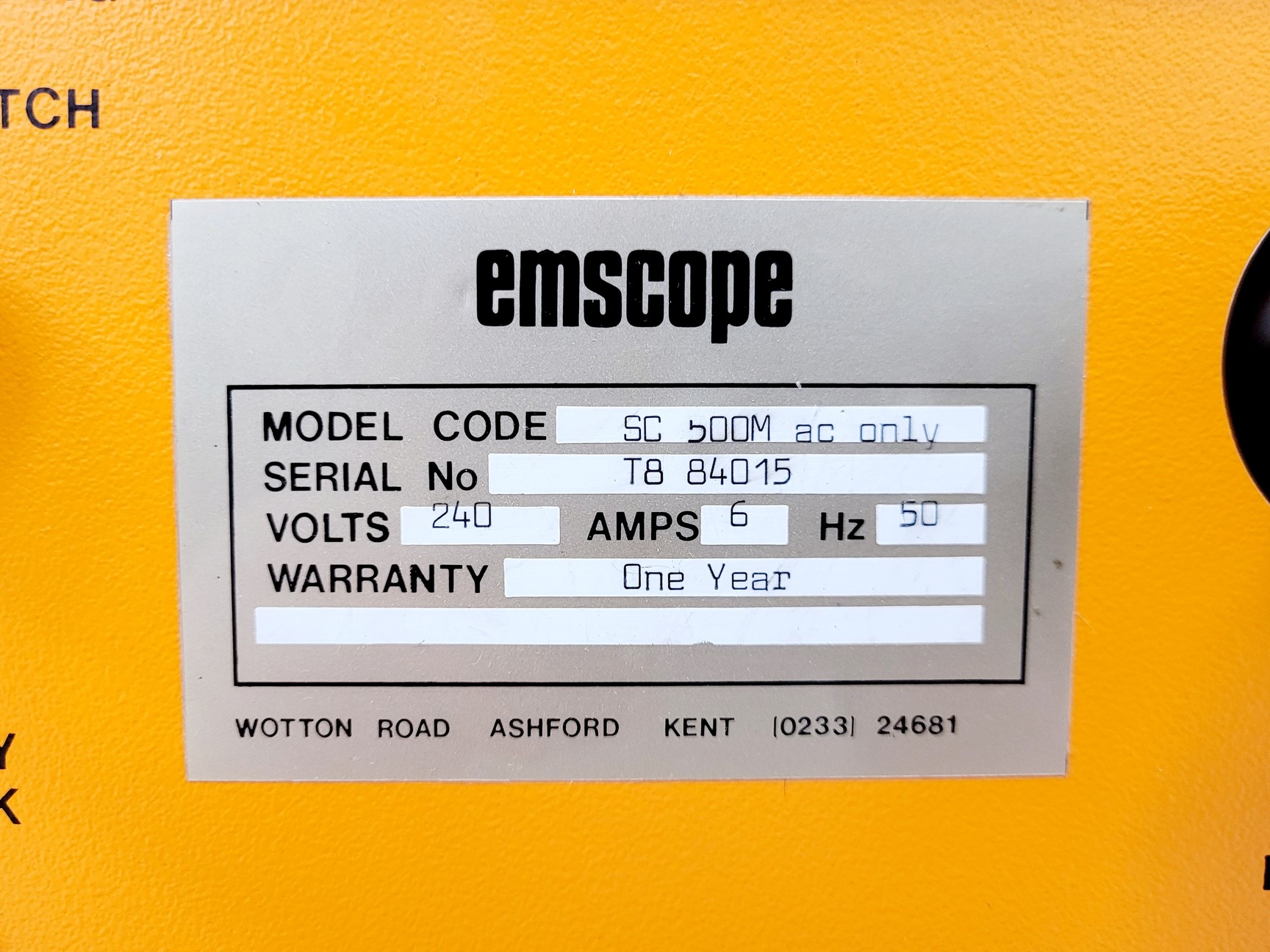 Image of Emscope Sputter Coater SC500 System w/ Emscope 20004A Pump Lab