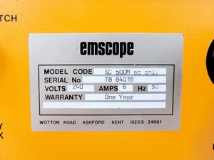 Thumbnail image of Emscope Sputter Coater SC500 System w/ Emscope 20004A Pump Lab
