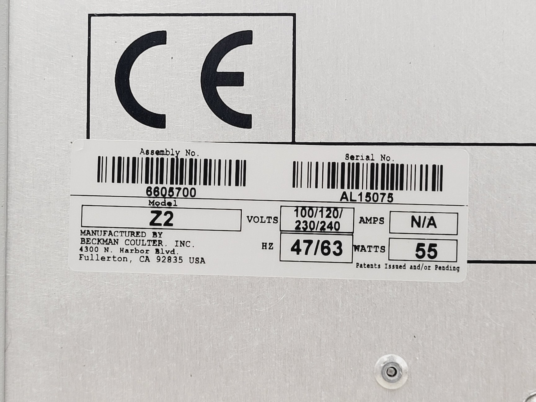 Image of Beckman Coulter Z2 Coulter Particle Counter and Size Analyzer Lab