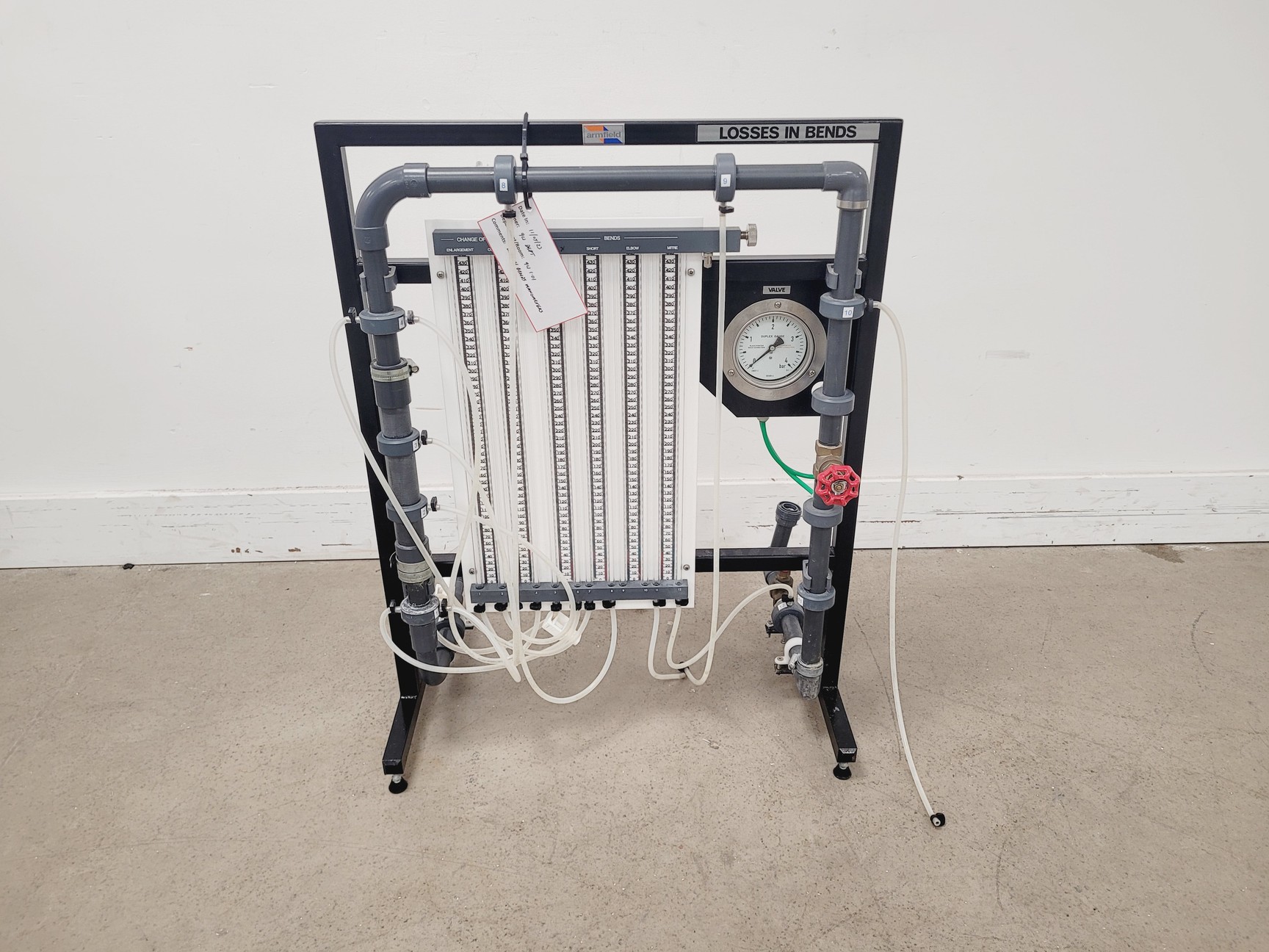 Image of Armfield F1-10-A Teaching Rig (Loss in bends) Spares/Repair Lab