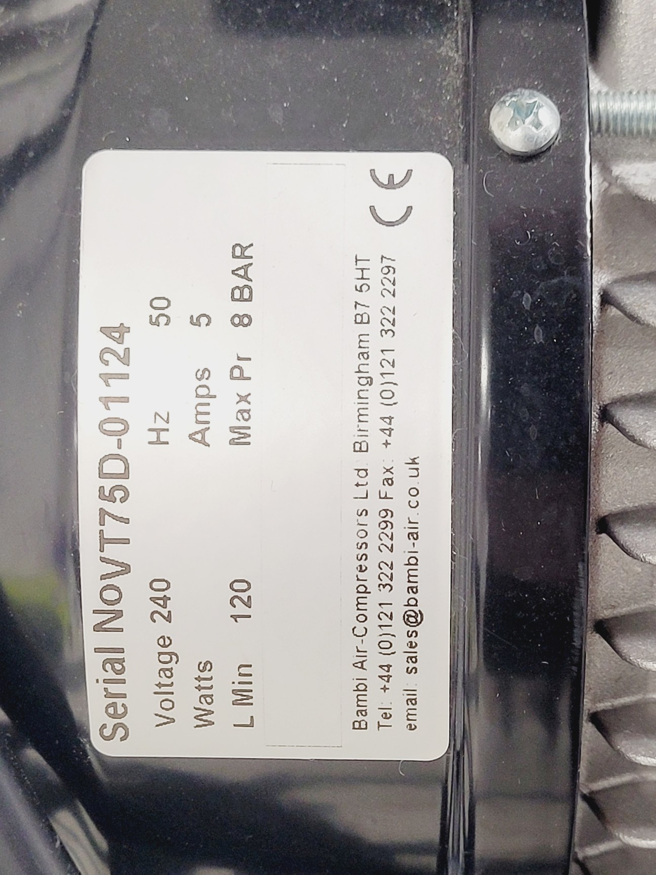 Image of Bambi VT75D Oil Free Dryair Compressor 2017