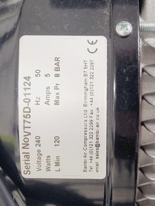 Thumbnail image of Bambi VT75D Oil Free Dryair Compressor 2017