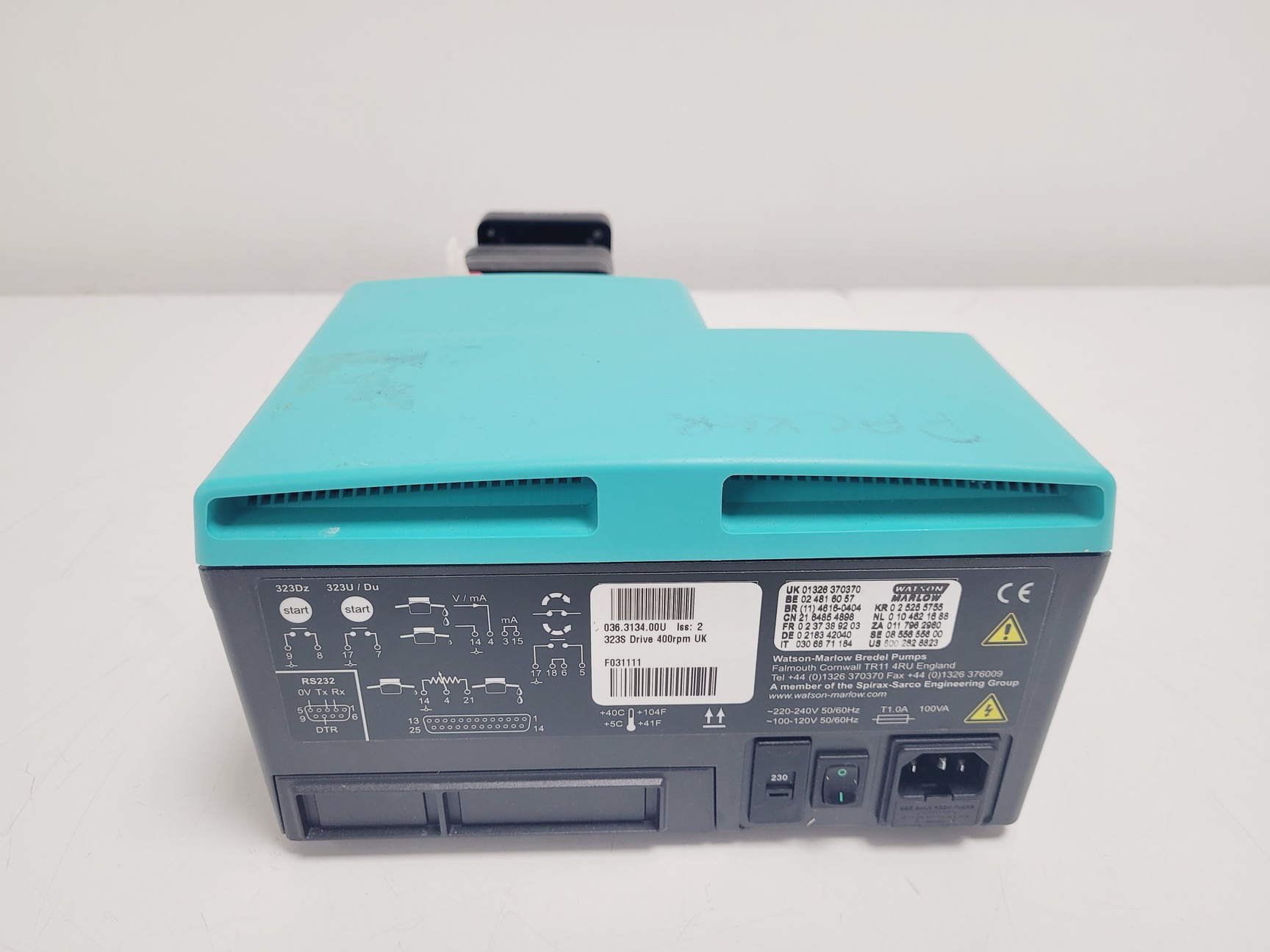 Image of Watson Marlow 323S Peristaltic Pump w/ Pump Head Assembly Lab