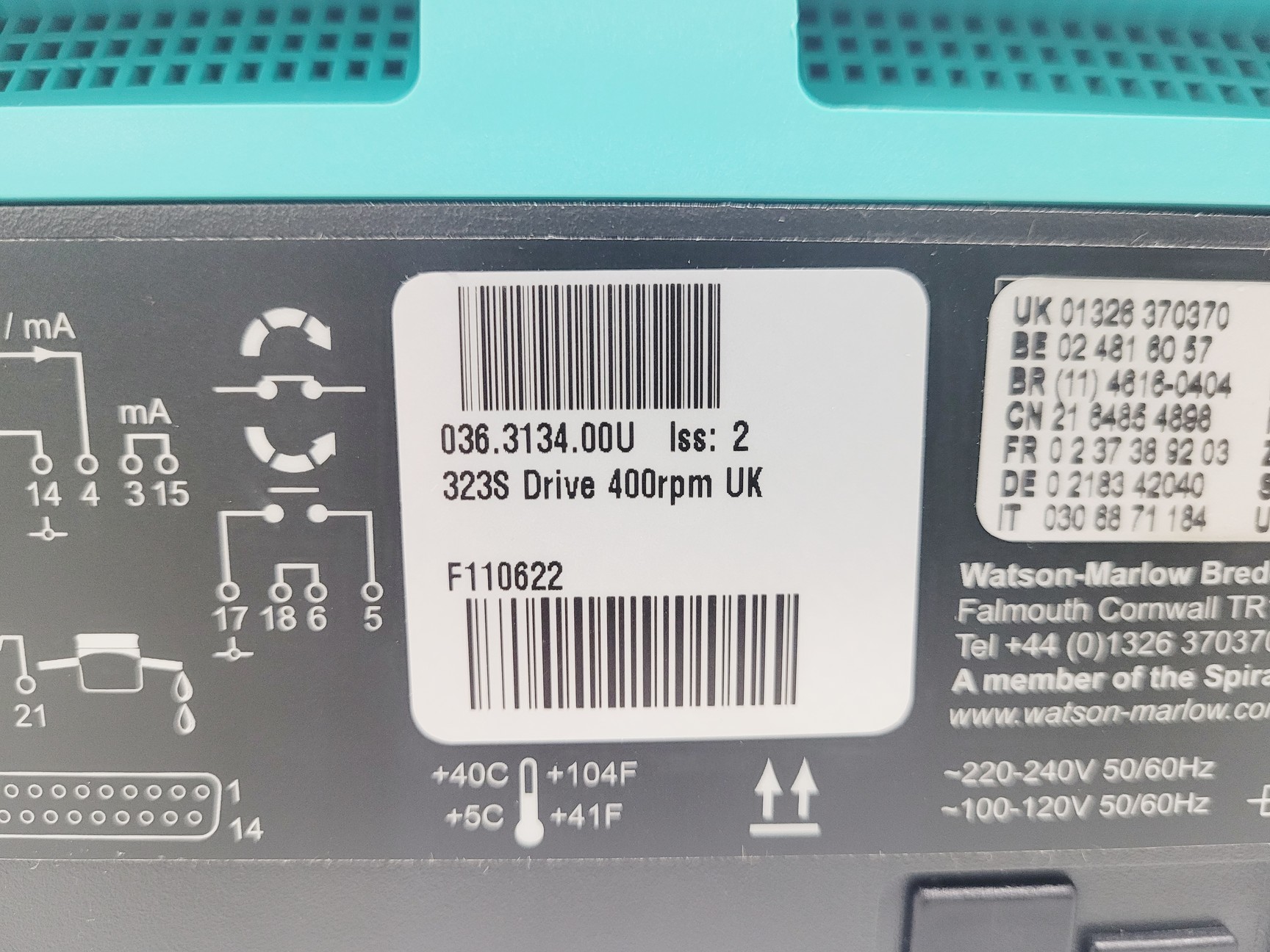 Image of Watson Marlow 323S Peristaltic Pump w/ Pump Head Assembly Lab