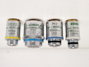 Thumbnail image of Zeiss Axiovert 135 Inverted Microscope w/ 10x, 40x & 100x Objectives Lab