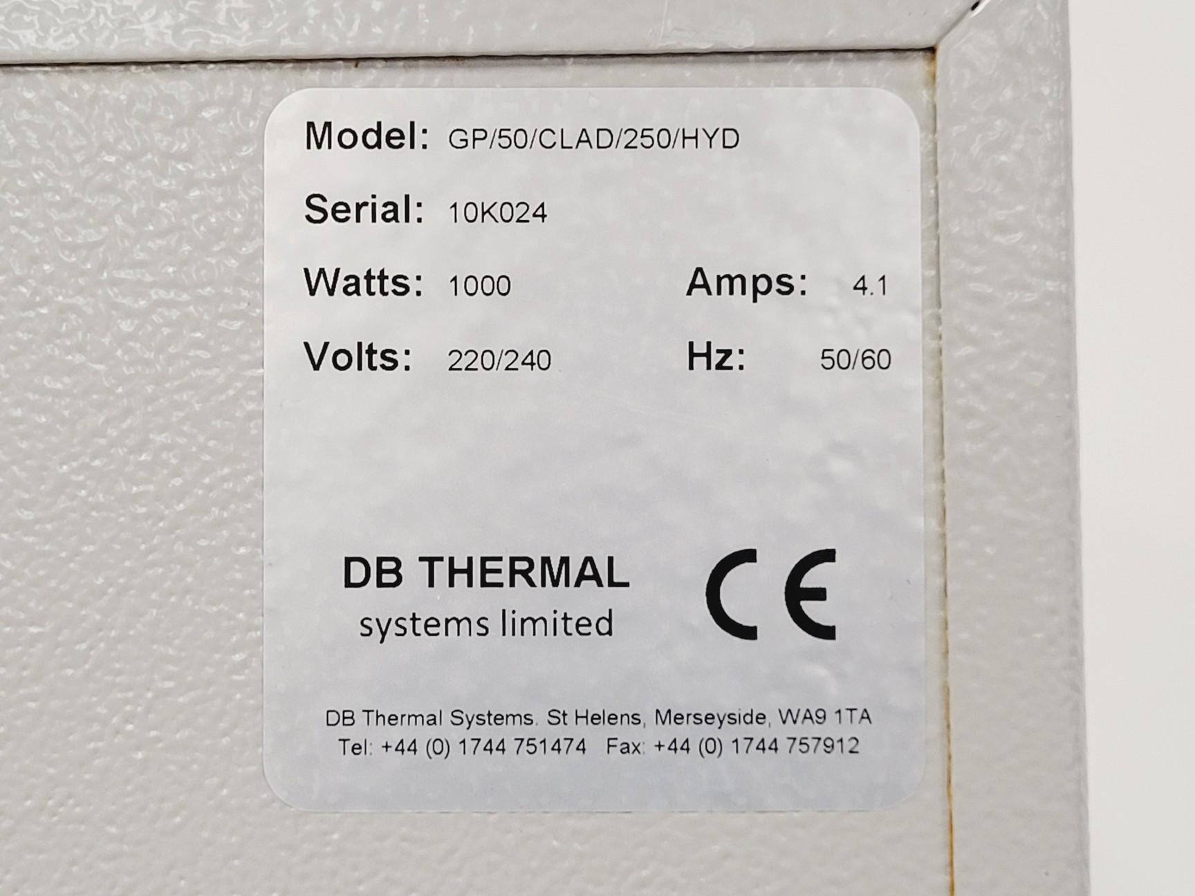 Image of DB Thermal Scientific Hotbox Lab Oven Model GP/50/CLAD/250/HYD