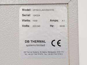Thumbnail image of DB Thermal Scientific Hotbox Lab Oven Model GP/50/CLAD/250/HYD