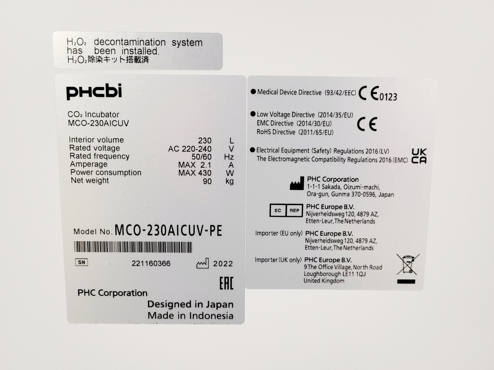 Image of PCHBI MCO-230AICUV-PE CO2 Incubator