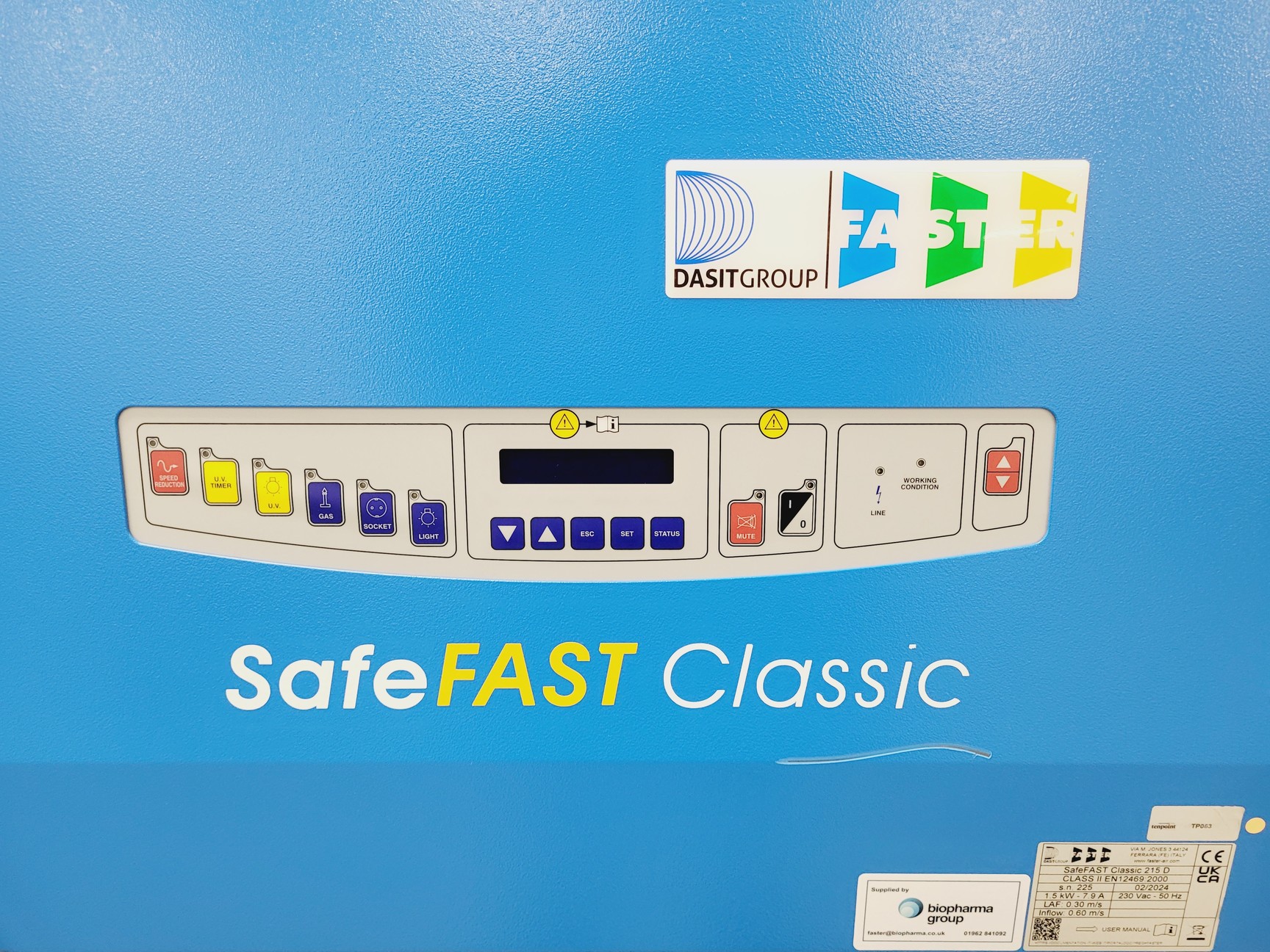Image of Faster SafeFAST Classic 215 D Class II Biological Safety Cabinet Lab