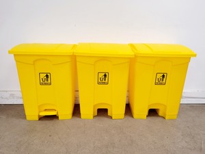 Image of Job Lot of 24 x Yellow Pedal Bins (68L)