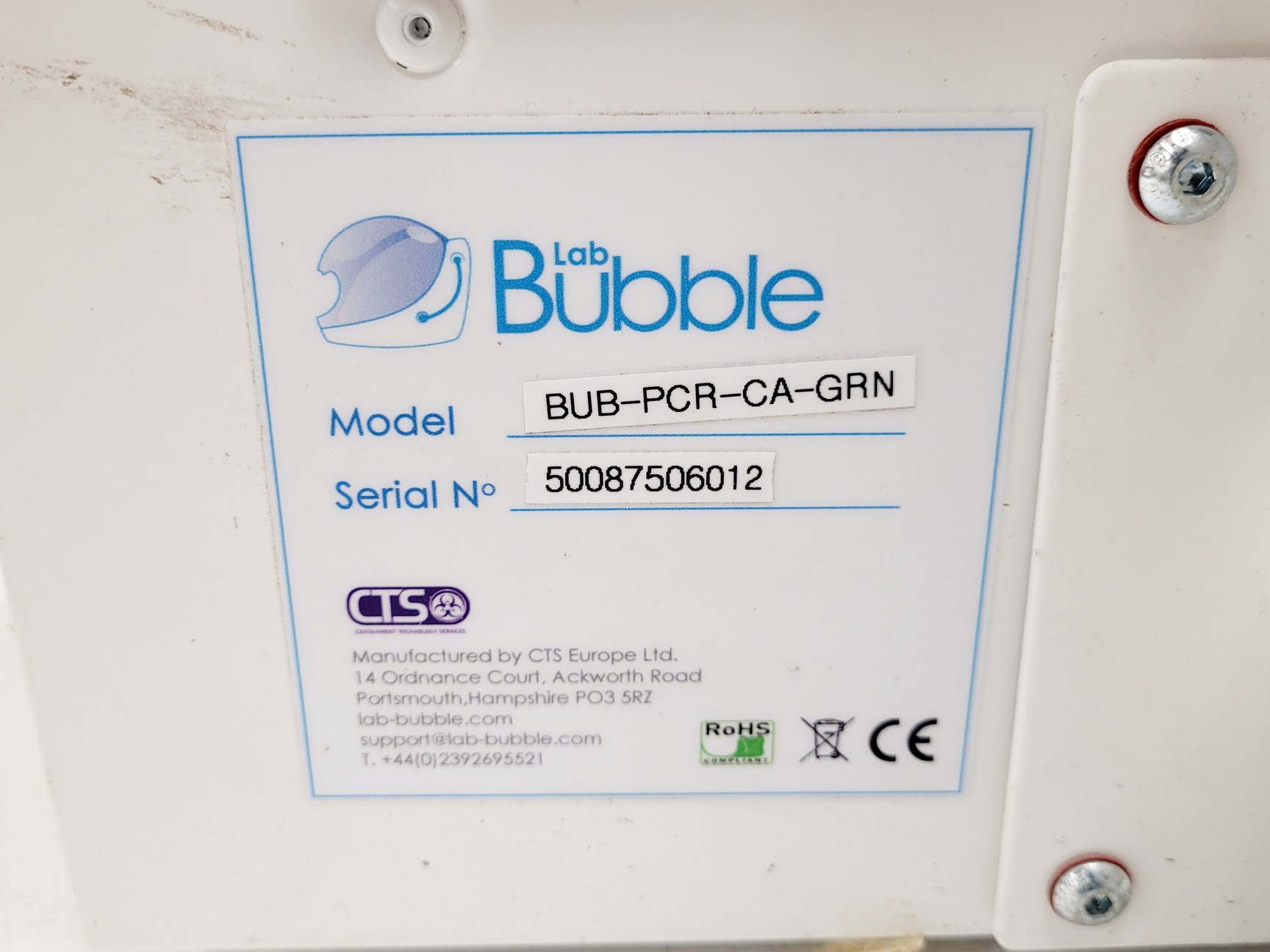 Image of Lab Bubble Sample Protection PCR Bubble BUB-PCR-SA-RED w/ Fan Unit 