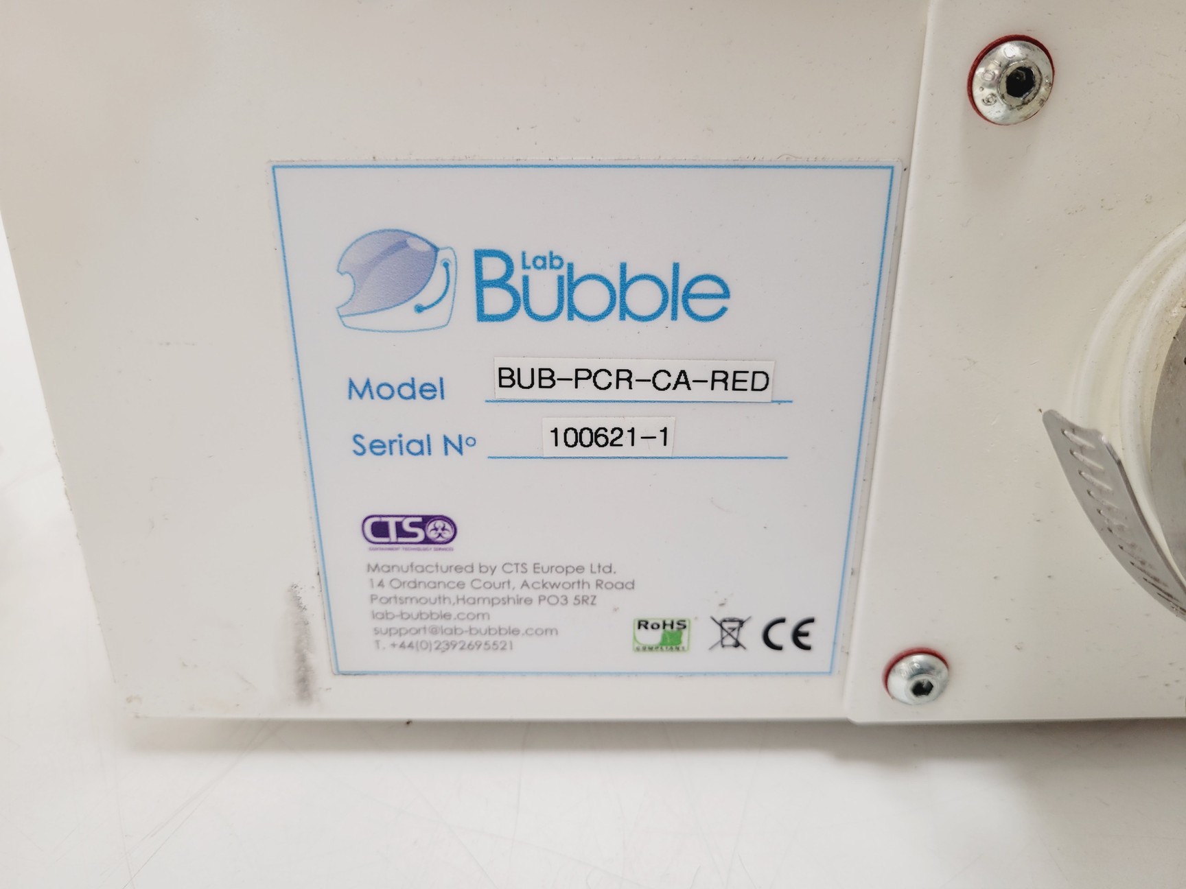 Image of Lab Bubble PCR Bubble Sample Protection UV BUB-PCR-SA-RED w/ Fan Unit