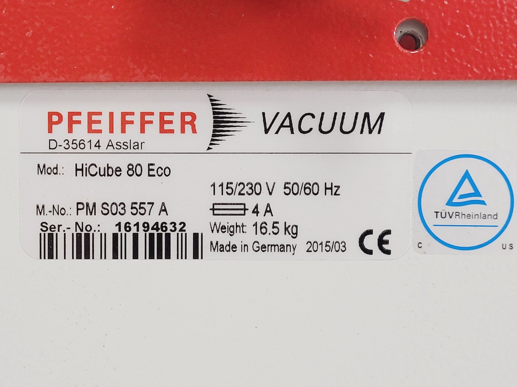 Image of Pfieffer Vaccum HiCube 80 Eco Turbomolecular Pumps (TMP)