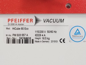 Thumbnail image of Pfieffer Vaccum HiCube 80 Eco Turbomolecular Pumps (TMP)