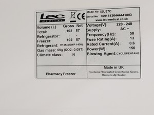 Thumbnail image of Lec Medical Pharmacy Freezer Model ISU37C