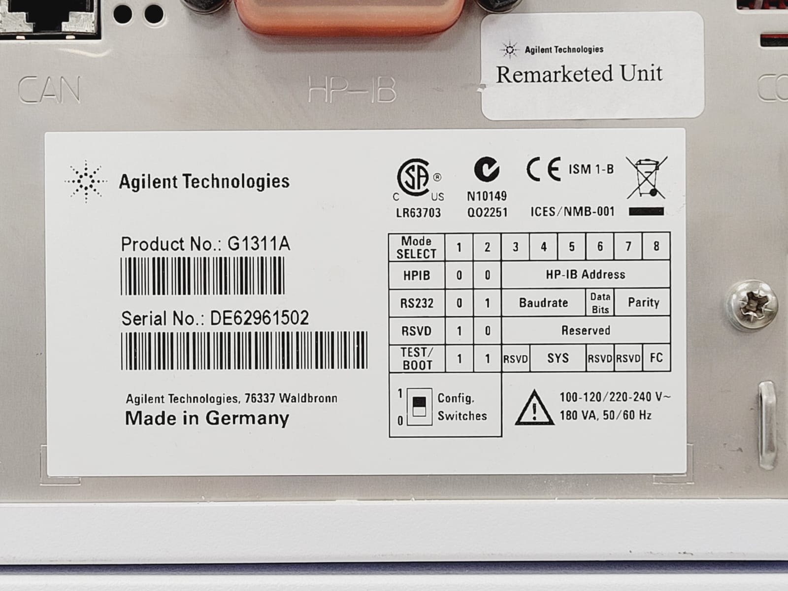Image of Agilent 1200 Series HPLC System G1316B, G1367A, G1311-89010 & G1322A Lab